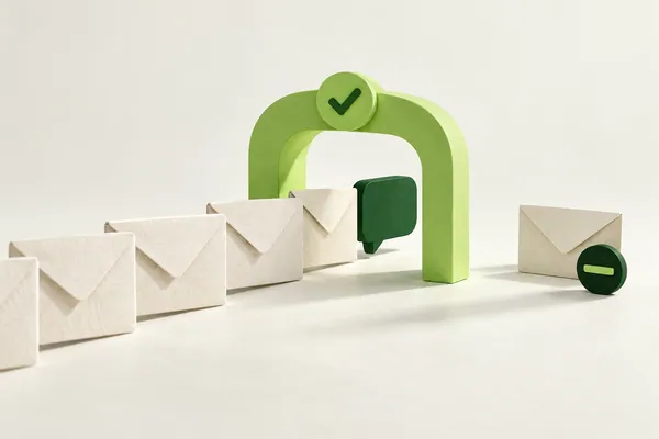 Ivory messages pass through a lime permission gate while an opt-out token stays separate.